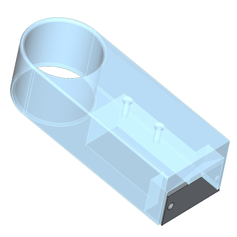 FreeCAD rendering of a monitor arm brace